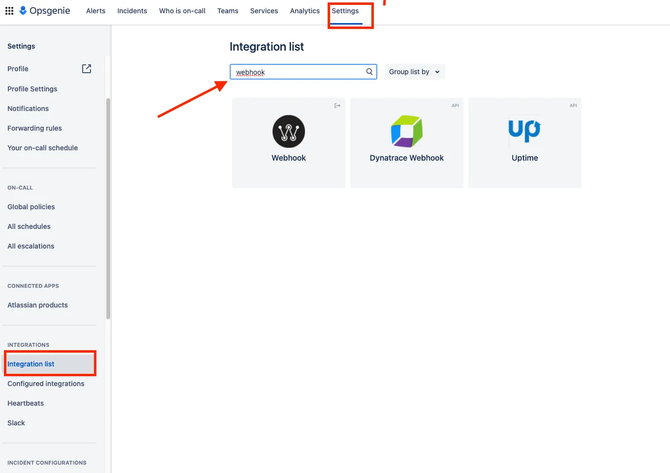 create opsgenie webhook