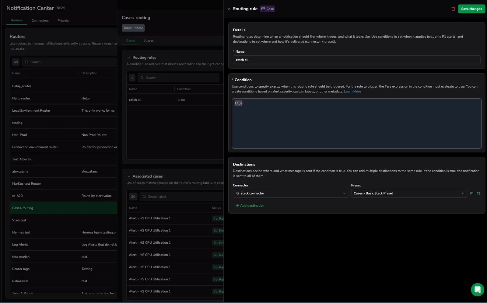 Cases filtering rules and timing controls for noise reduction