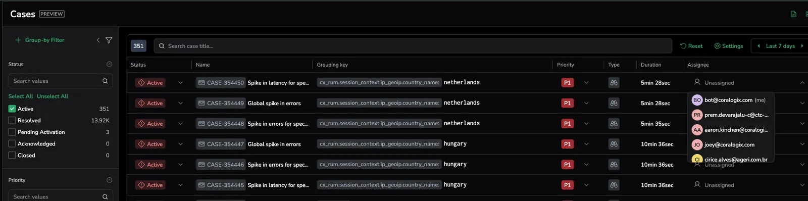 Cases ownership management with third-party integration sync